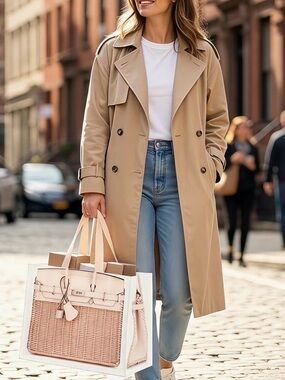 New Luxury Inspired Nylon Woven Tote Bag